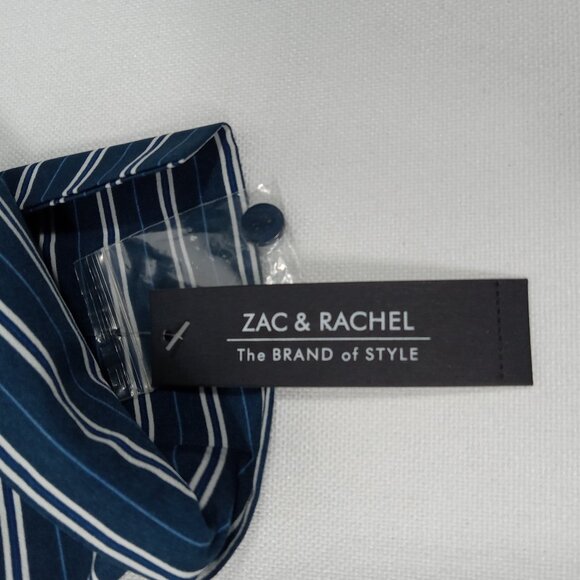 ZAC & RACHEL Women's Blue Striped Long Sleeve Button Front Shirt Size XL NWT - Picture 7 of 13
